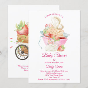 Baby Girl Fairy in Pink Teacup Baby Shower Invitation