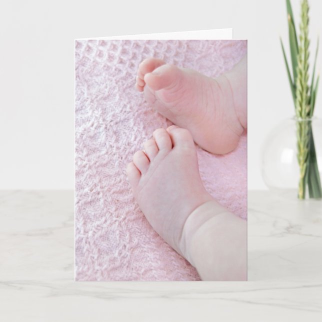 Baby Girl Feet Congratulations  Card (Front)