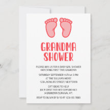 Baby Girl Feet First Time Grandma Baby Shower