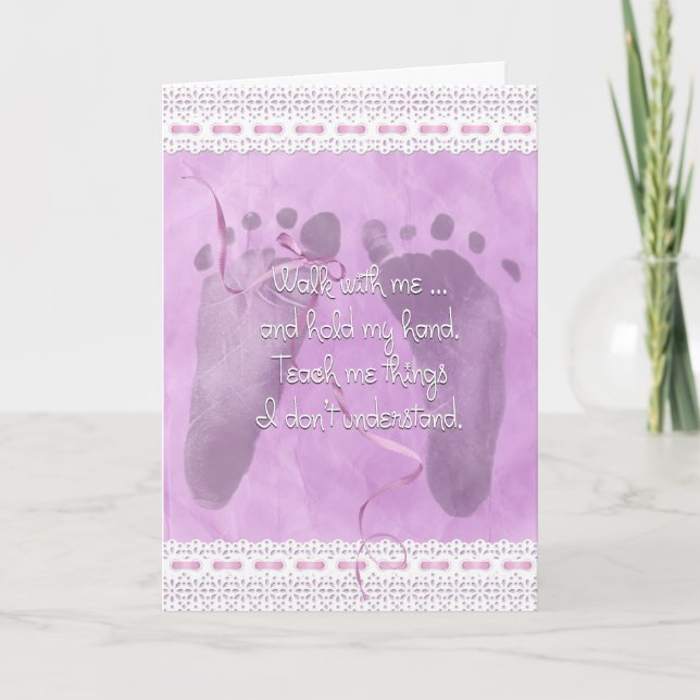 Baby Girl Feet with Bow Card (Front)