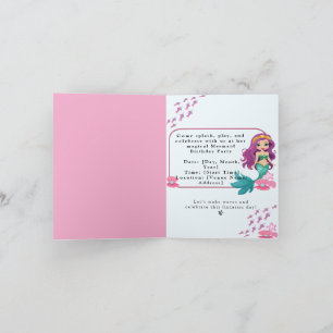 Baby Girl First Birthday Party Mermaid  Invitation