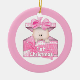 Baby Girl First Christmas Ceramic Tree Decoration