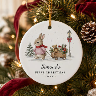 Baby Girl First Christmas Keepsake Personalised Ceramic Tree Decoration