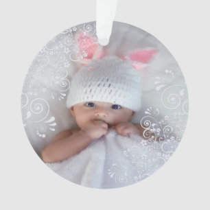 Baby Girl First Christmas Photo Ornament