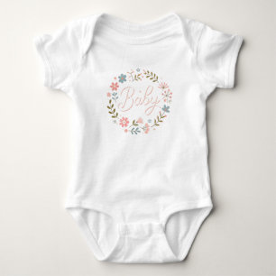 Baby Girl - Floral "Baby" Design Bodysuit