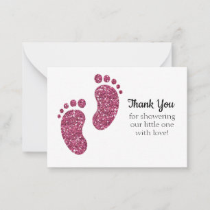 Baby Girl Foot Thank You Cards