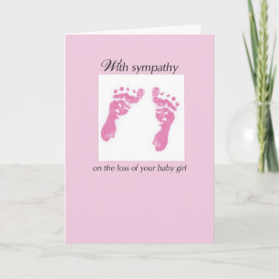 Baby Girl Footprints Miscarriage Sympathy Card