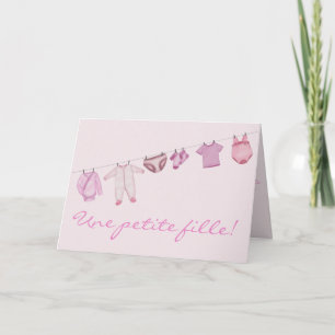 Baby Girl French congratulations Card