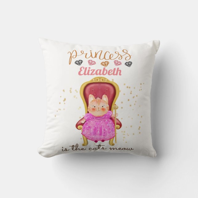 Baby Girl Gifts 1st Birthday Shower Princess Cats  Cushion (Front)