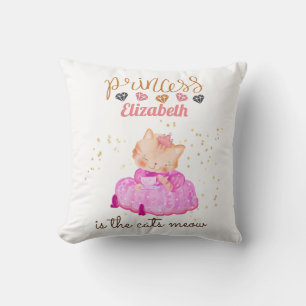 Baby Girl Gifts 1st Birthday Shower Princess Cats  Cushion