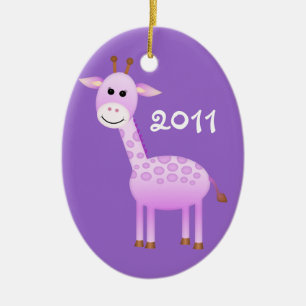 Baby Girl Giraffe/ Photo Ceramic Tree Decoration