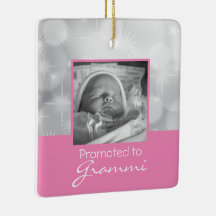 Baby Girl, Grandma First Christmas Photo Ornament