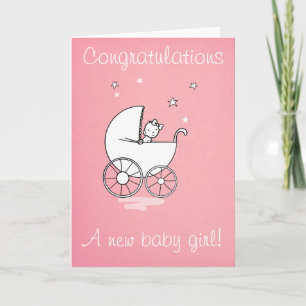 Baby girl - greeting card