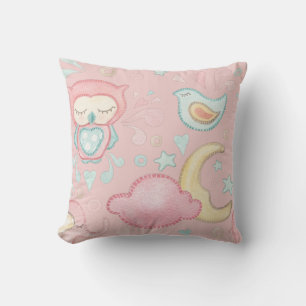 Baby Girl Hand-Painted Throw Pillow