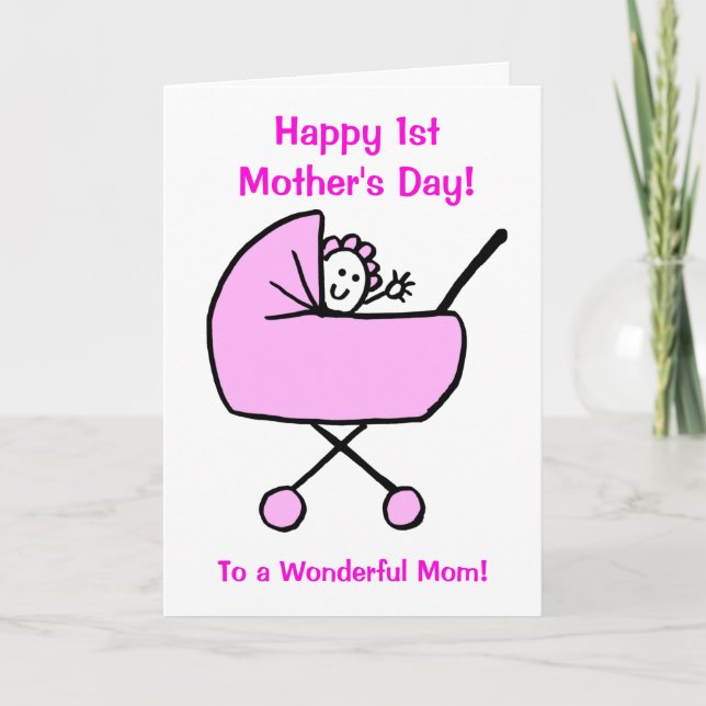 Baby Girl Happy First Mother's Day Card (Front)
