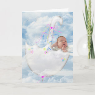 Baby Girl in Clouds  Card