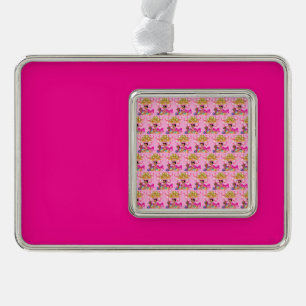 Baby Girl in Pink Silver Plated Framed Ornament