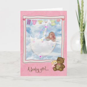 Baby Girl in Umbrella Card