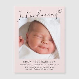 Baby Girl Introducing Photo Birth Announcement