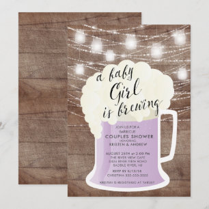 Baby Girl Is Brewing  Baby Shower Invitation