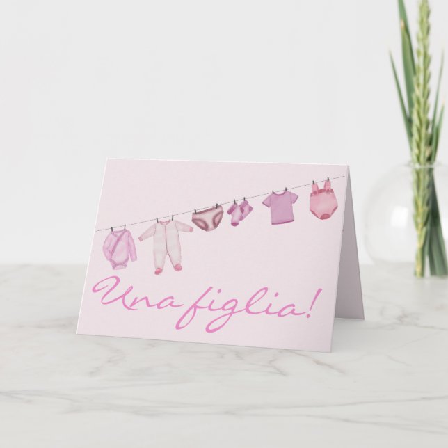 Baby Girl Italian congratulations Card (Front)