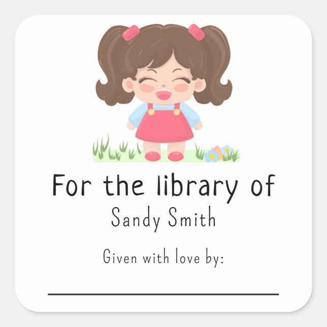 Baby girl laughs - For the library of Square Sticker (Front)