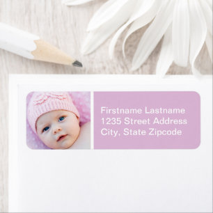 Baby Girl Lavender Photo Return Address