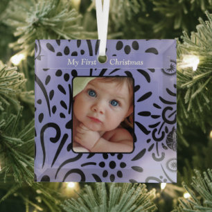 Baby Girl Lavender Tiny Tee Photo Ornament