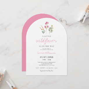 Baby Girl Little Wildflower Watercolor Baby Shower Invitation