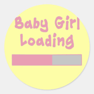 Baby Girl Loading Classic Round Sticker