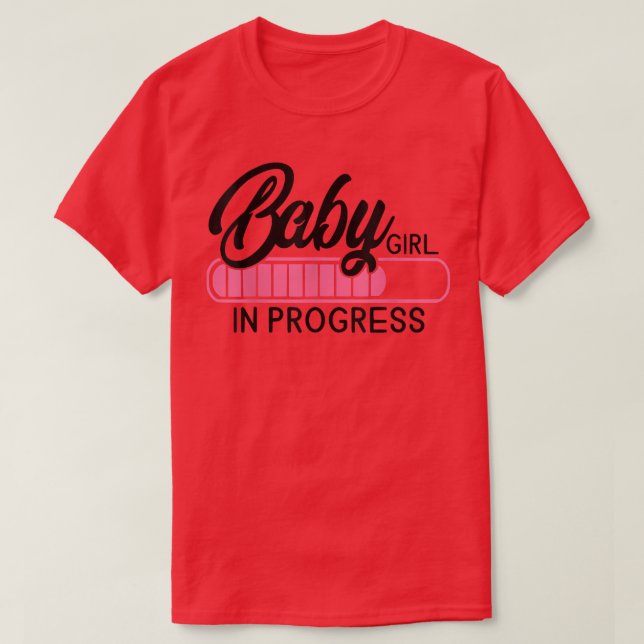 Baby Girl Loading Pregnancy Announcement Girl Gend T-Shirt (Design Front)