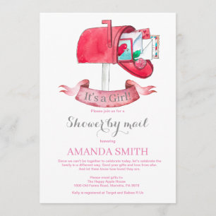 Baby Girl Long Distance Shower by Mail Invitation