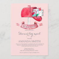 Baby Girl Long Distance Shower by Mail Invitation