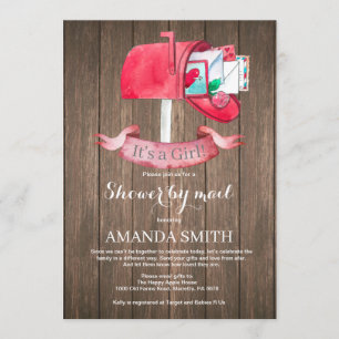 Baby Girl Long Distance Shower by Mail Invitation