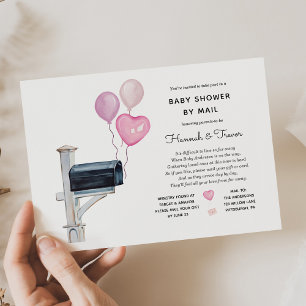 Baby Girl Long Distance Shower by Mail Invitation