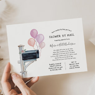 Baby Girl Long Distance Shower by Mail Invitation