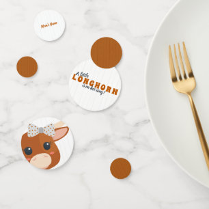 Baby Girl Longhorn Burnt Orange Baby Shower Confetti