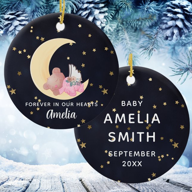 Baby Girl Memorial Forever In Our Hearts Christmas Ceramic Tree Decoration (Baby Girl Memorial Forever In Our Hearts Christmas Ceramic Ornament
)