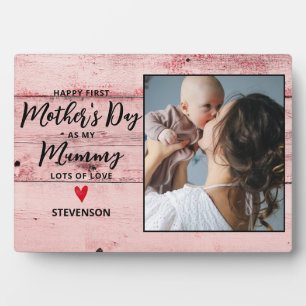 Baby Girl Mummy 1st Mothers Day Rustic Wood  Plaque