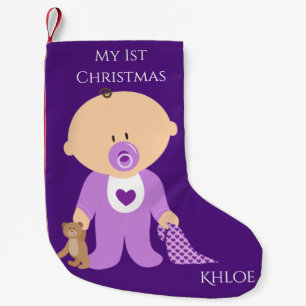 Baby Girl My 1st Christmas Stocking Personalized