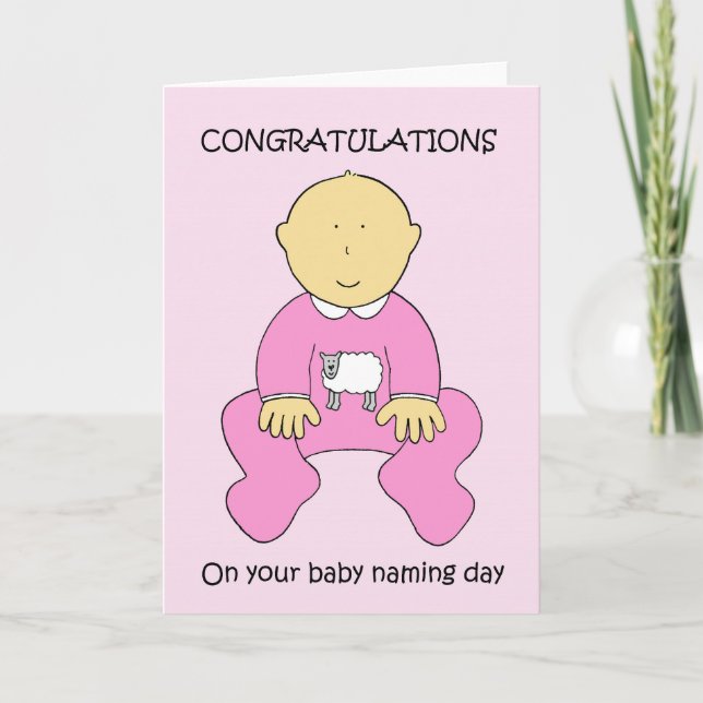 Baby Girl Naming Day Congratulations Card (Front)