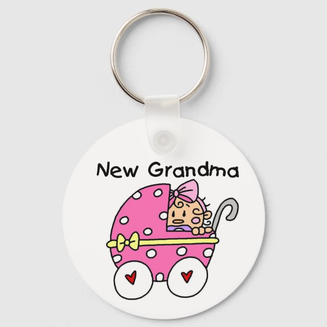 Baby Girl New Grandma T-shirts and Gifts Key Ring (Front)