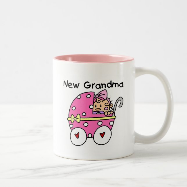 Baby Girl New Grandma T-shirts and Gifts Two-Tone Coffee Mug (Right)