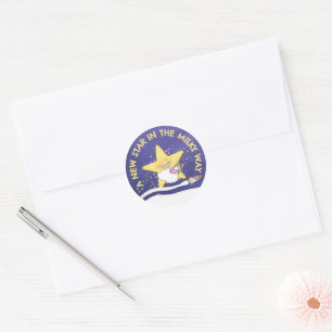 Baby Girl New Star Classic Round Sticker