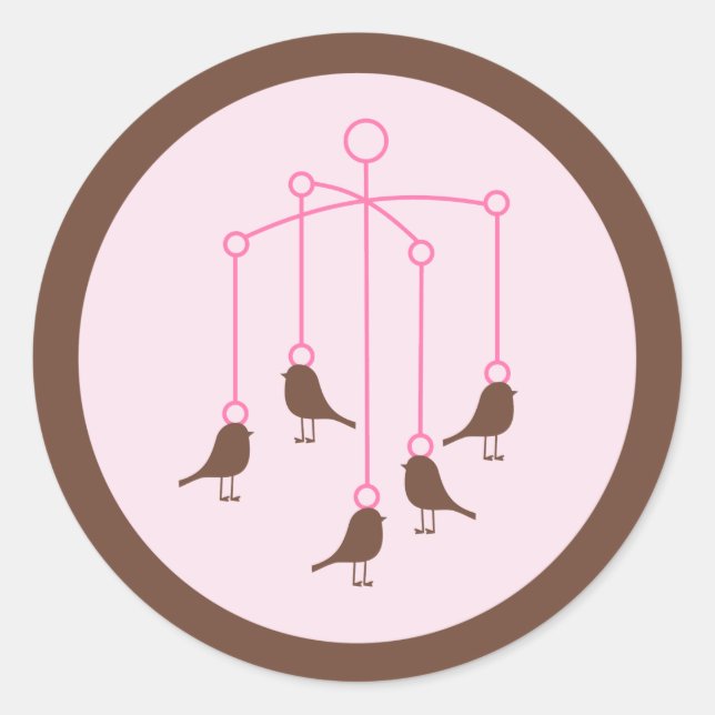 Baby Girl Nursery Classic Round Sticker (Front)