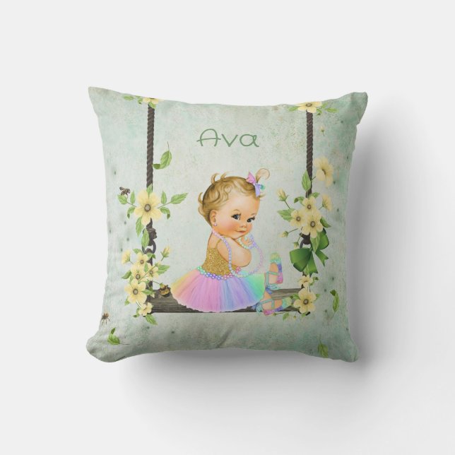 Baby Girl Nursery Pillow (Front)