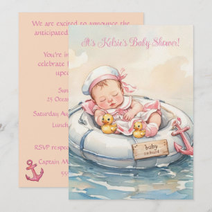 Baby Girl On Board Digital Download Invitation