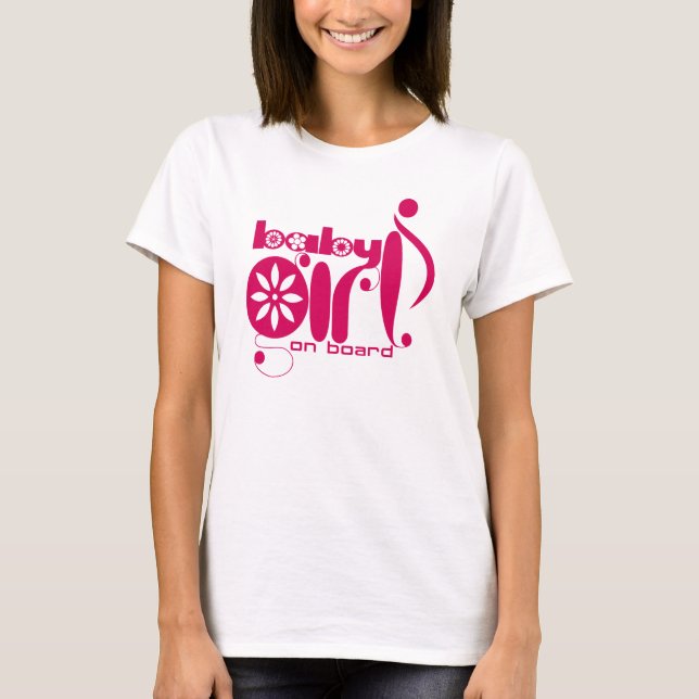 Baby Girl On Board Maternity T-shirt (Front)