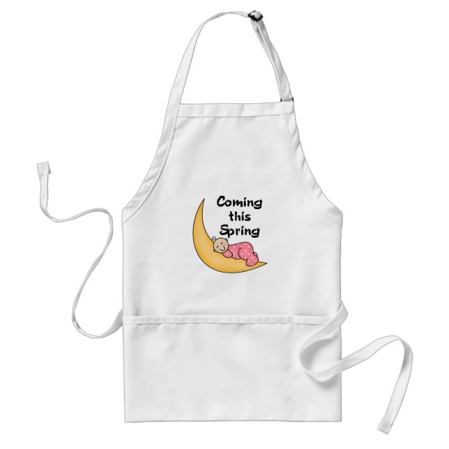 Baby Girl on Moon Spring Standard Apron (Front)