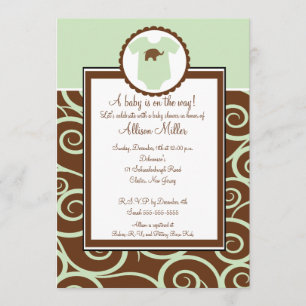 Baby Girl or Boy Swirl Baby Shower Invitation